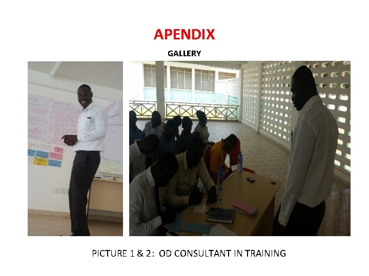APENDIX GALLERY PICTURE 1 & 2: OD CONSULTANT IN TRAINING 