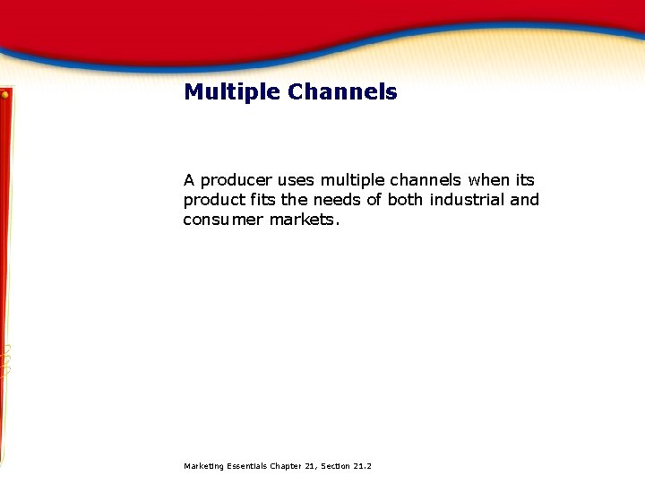 Multiple Channels A producer uses multiple channels when its product fits the needs of