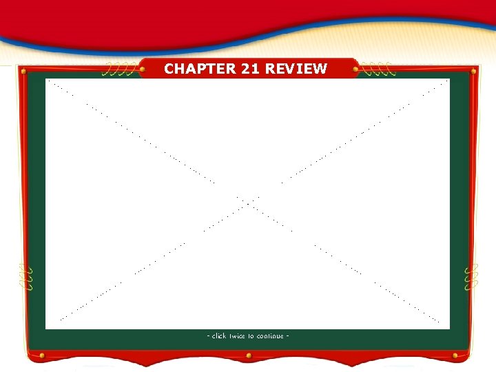 CHAPTER 21 REVIEW - click twice to continue - 
