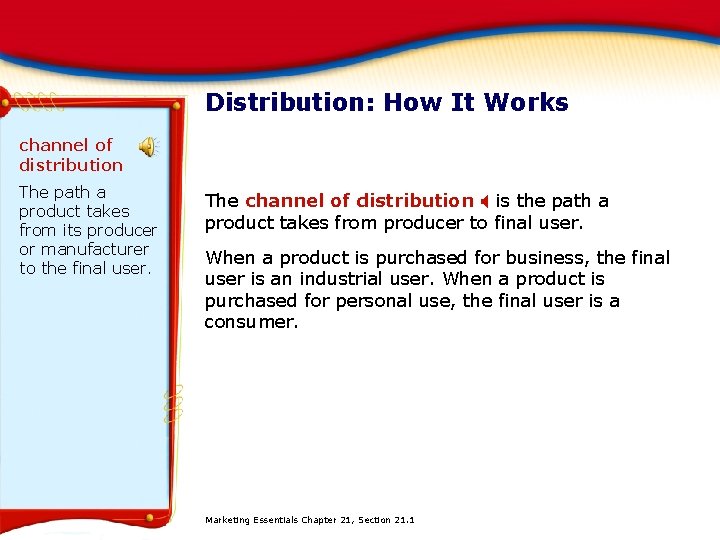 Distribution: How It Works channel of distribution The path a product takes from its