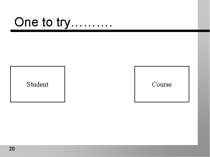 One to try………. Student 20 Course 