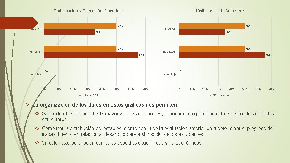 Participación y Formación Ciudadana 50% Nivel Alto 50% 65% 0% 0% 50% Nivel Alto