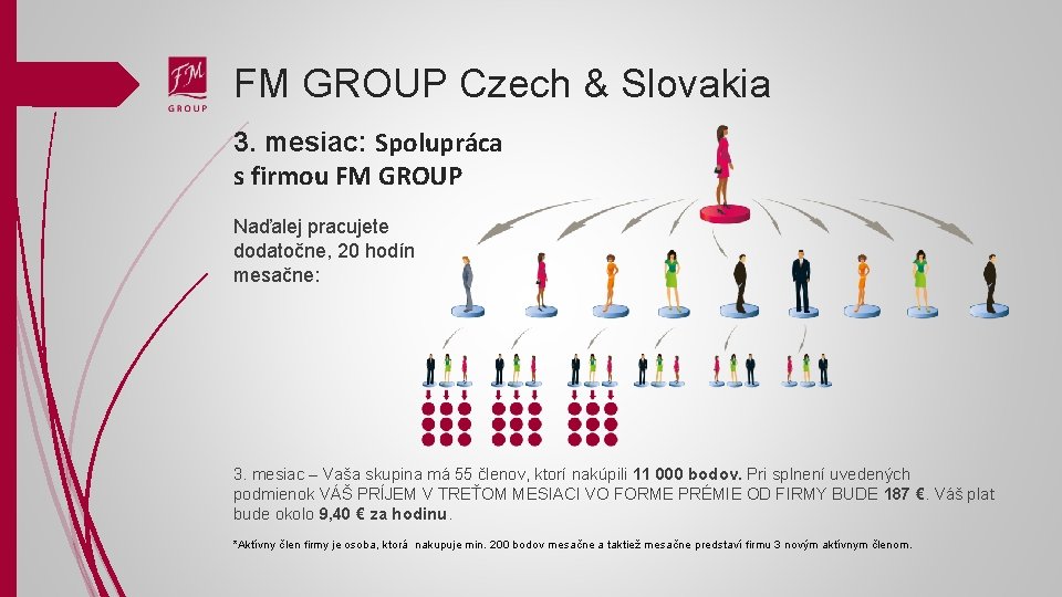 FM GROUP Czech & Slovakia 3. mesiac: Spolupráca s firmou FM GROUP Naďalej pracujete