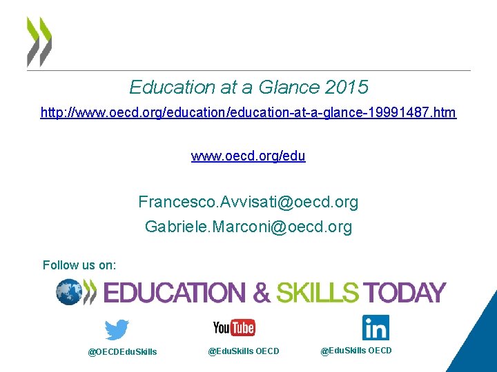 Education at a Glance 2015 http: //www. oecd. org/education-at-a-glance-19991487. htm www. oecd. org/edu Francesco.