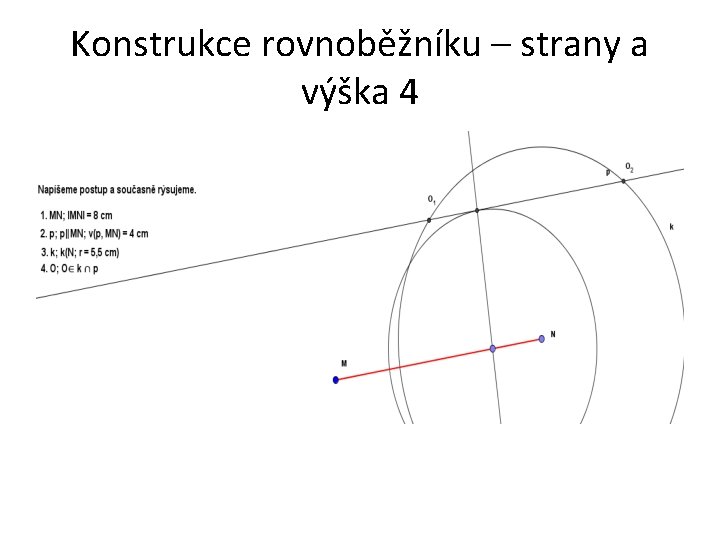 Konstrukce rovnoběžníku – strany a výška 4 