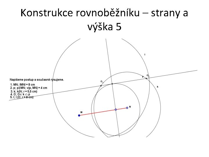 Konstrukce rovnoběžníku – strany a výška 5 