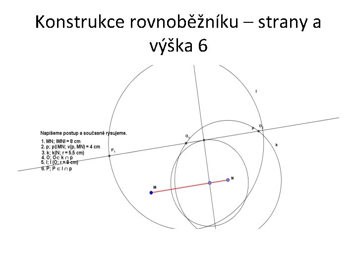 Konstrukce rovnoběžníku – strany a výška 6 