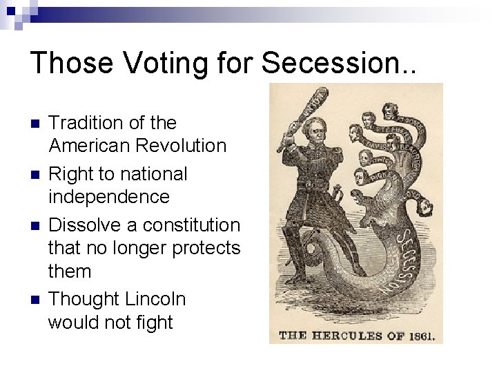 Those Voting for Secession. . n n Tradition of the American Revolution Right to