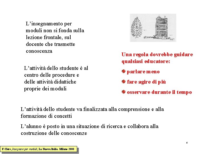 L’insegnamento per moduli non si fonda sulla lezione frontale, sul docente che trasmette conoscenza