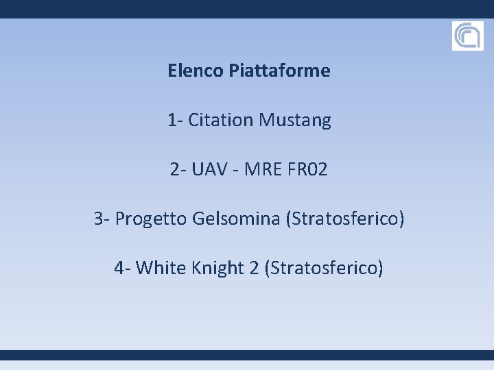 Elenco Piattaforme 1 - Citation Mustang 2 - UAV - MRE FR 02 3