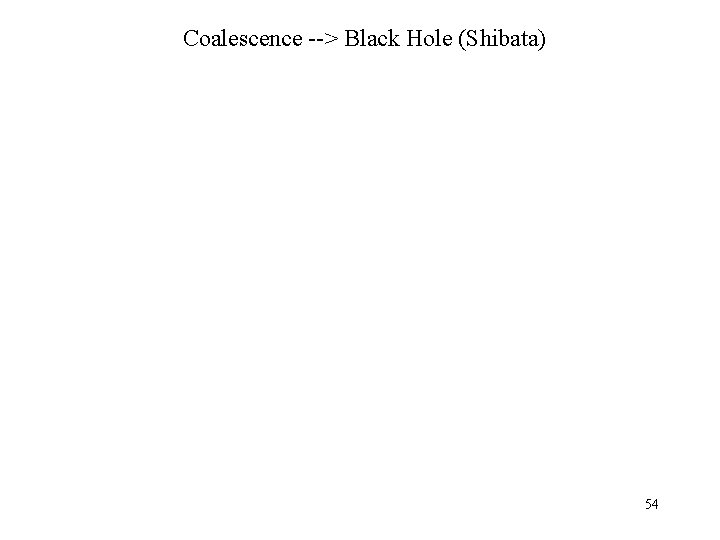 Coalescence --> Black Hole (Shibata) 54 