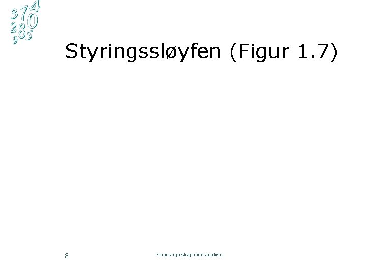 Styringssløyfen (Figur 1. 7) 8 Finansregnskap med analyse 