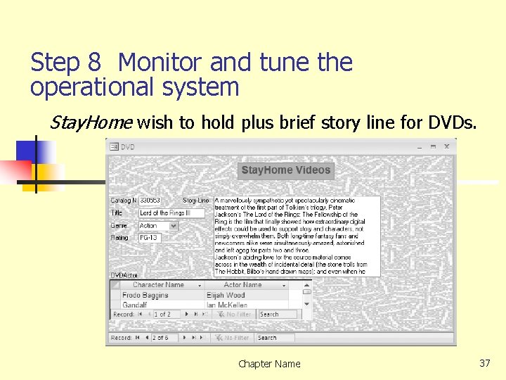 Step 8 Monitor and tune the operational system Stay. Home wish to hold plus