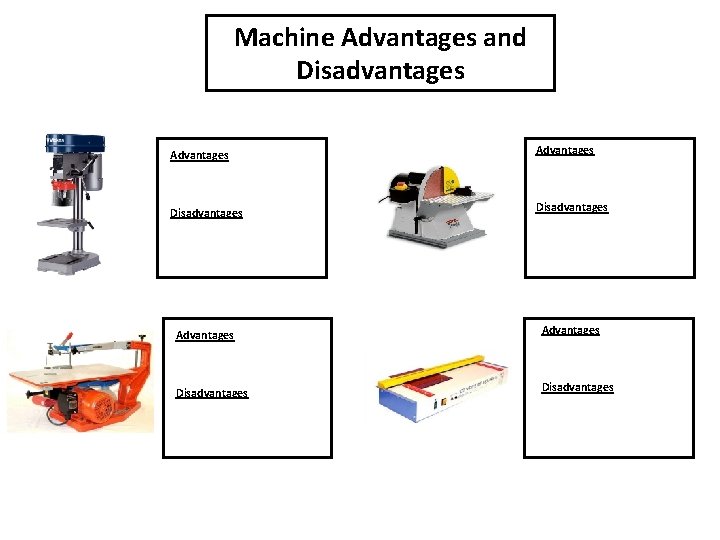 Machine Advantages and Disadvantages Advantages Disadvantages 