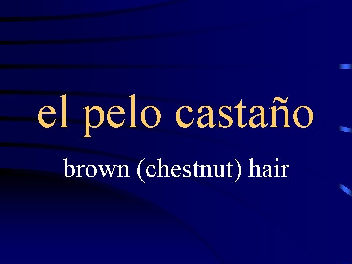 el pelo castaño brown (chestnut) hair 
