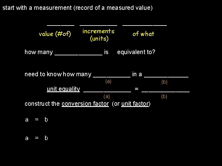 start with a measurement (record of a measured value) ___________ increments of what value