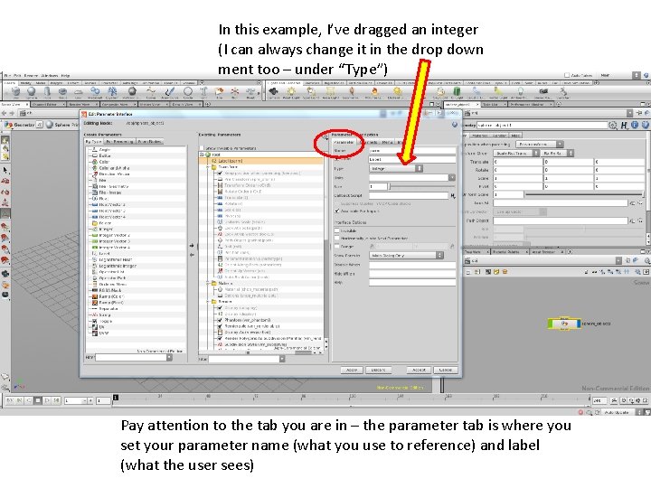 In this example, I’ve dragged an integer (I can always change it in the