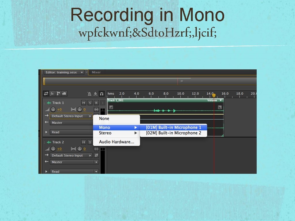 Recording in Mono wpfckwnf; &Sdto. Hzrf; , ljcif; 