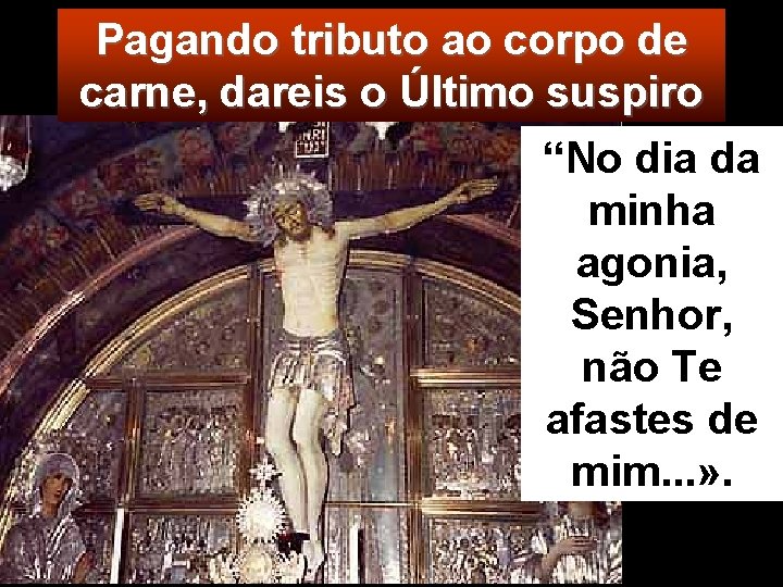 Pagando tributo ao corpo de carne, dareis o Último suspiro “No dia da minha