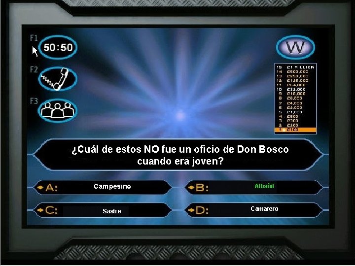 ¿Cuál de estos NO fue un oficio de Don Bosco cuando era joven? Campesino