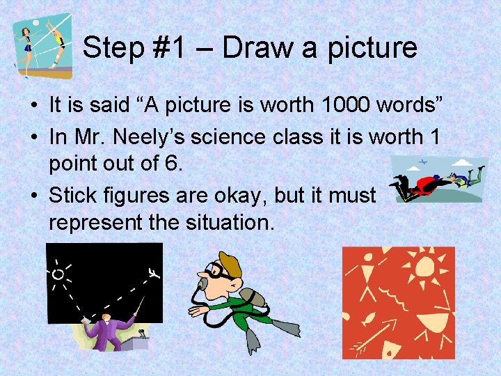 Step #1 – Draw a picture • It is said “A picture is worth