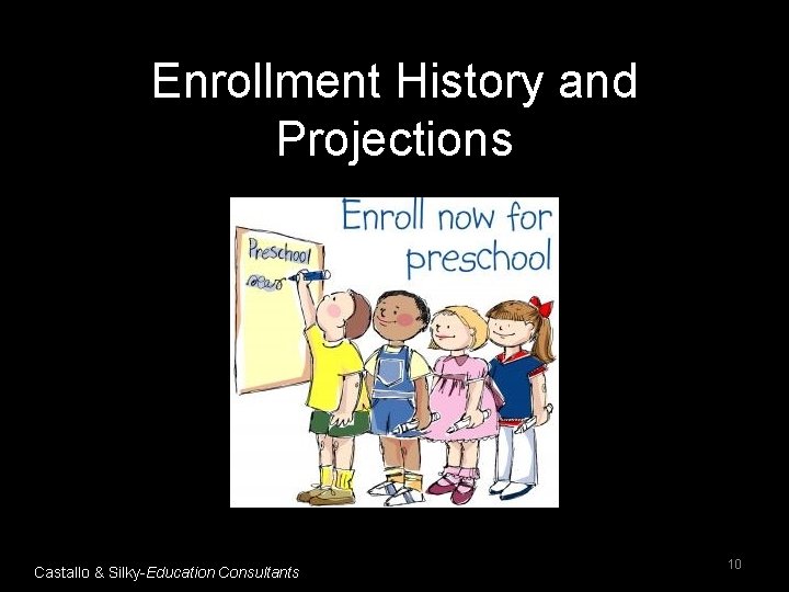 Enrollment History and Projections Castallo & Silky-Education Consultants 10 