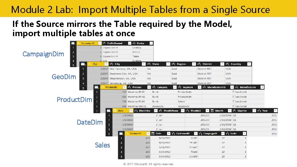Module 2 Lab: Import Multiple Tables from a Single Source If the Source mirrors