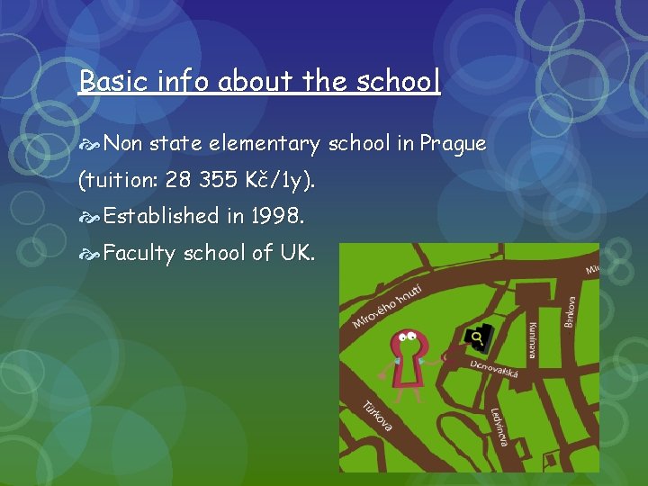 Basic info about the school Non state elementary school in Prague (tuition: 28 355