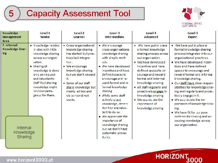5 Capacity Assessment Tool Internal Knowledge Sharing 