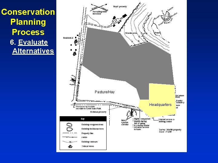 Conservation Planning Process 6. Evaluate Alternatives Pasture/Hay Headquarters 