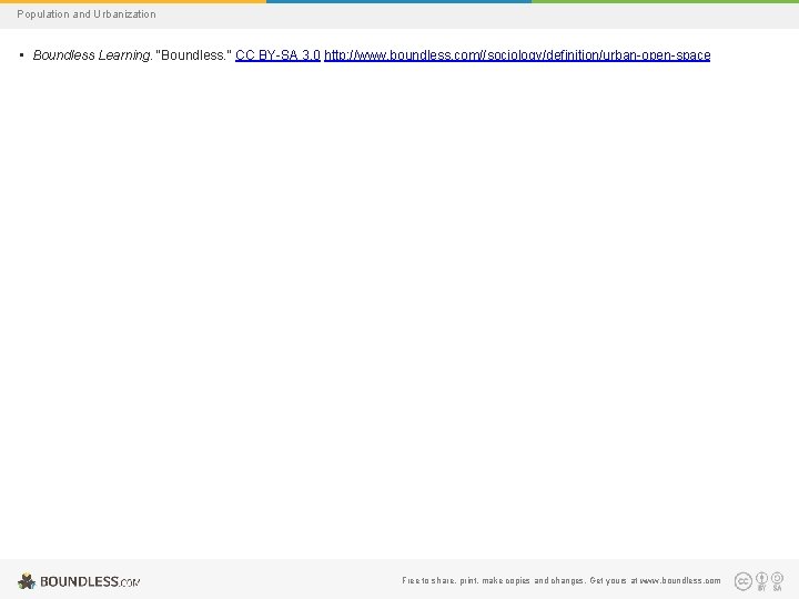 Population and Urbanization • Boundless Learning. "Boundless. " CC BY-SA 3. 0 http: //www.