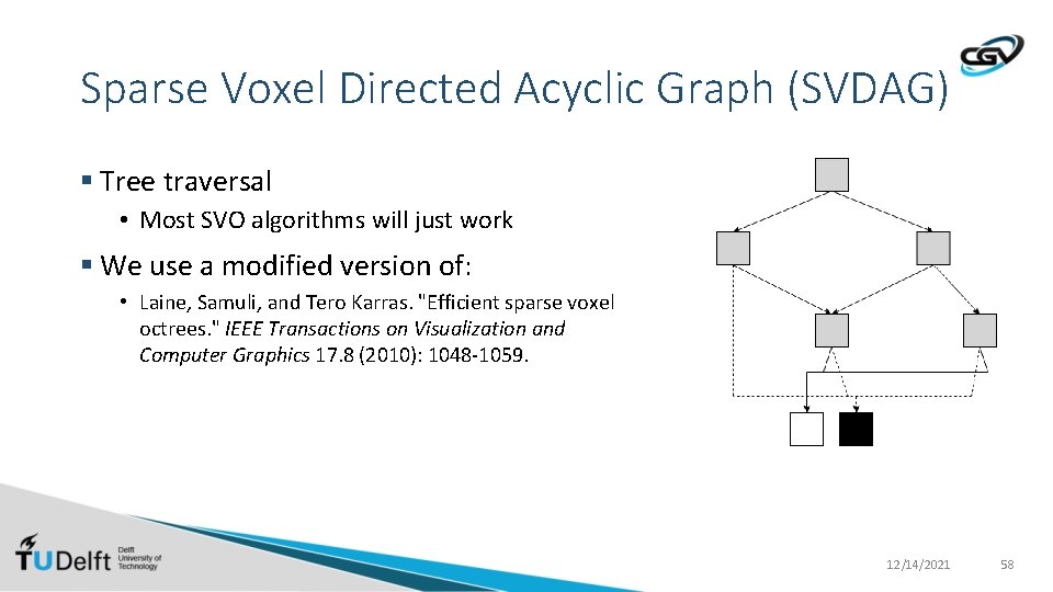 Sparse Voxel Directed Acyclic Graph (SVDAG) § Tree traversal • Most SVO algorithms will