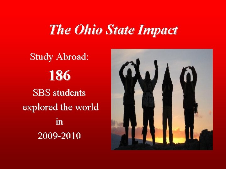 The Ohio State Impact Study Abroad: 186 SBS students explored the world in 2009