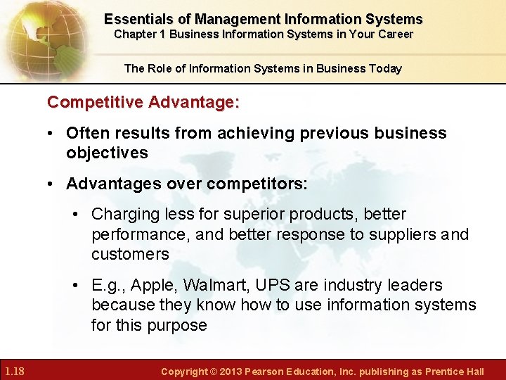 Essentials of Management Information Systems Chapter 1 Business Information Systems in Your Career The