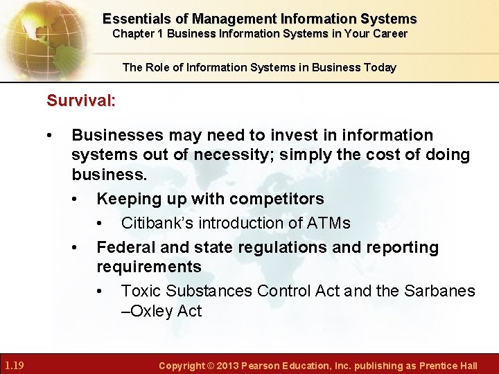 Essentials of Management Information Systems Chapter 1 Business Information Systems in Your Career The