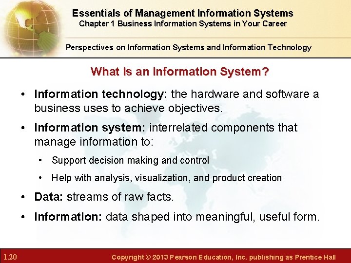 Essentials of Management Information Systems Chapter 1 Business Information Systems in Your Career Perspectives