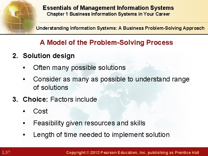 Essentials of Management Information Systems Chapter 1 Business Information Systems in Your Career Understanding