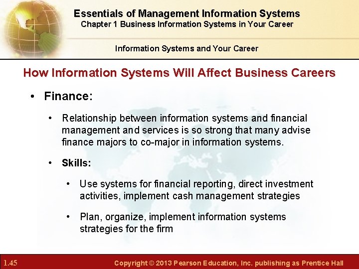 Essentials of Management Information Systems Chapter 1 Business Information Systems in Your Career Information