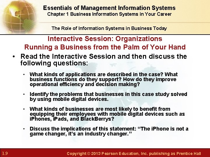 Essentials of Management Information Systems Chapter 1 Business Information Systems in Your Career The