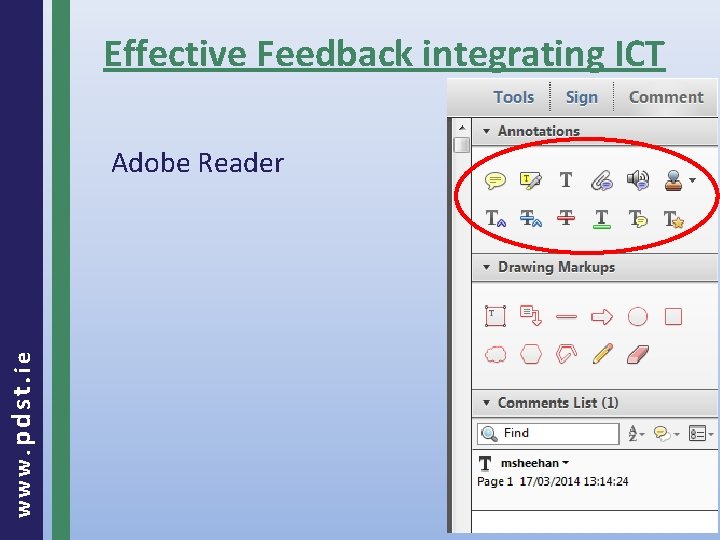 Effective Feedback integrating ICT www. pdst. ie Adobe Reader 