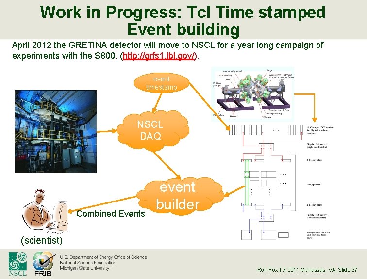Work in Progress: Tcl Time stamped Event building April 2012 the GRETINA detector will
