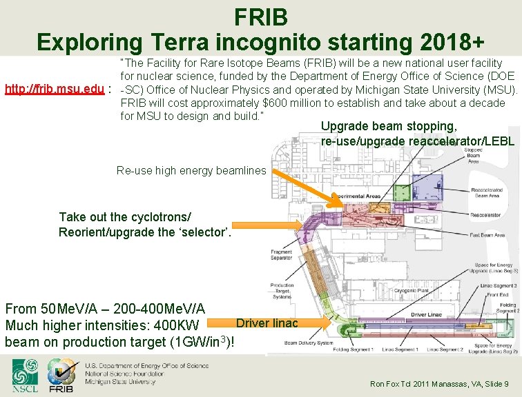 FRIB Exploring Terra incognito starting 2018+ “The Facility for Rare Isotope Beams (FRIB) will