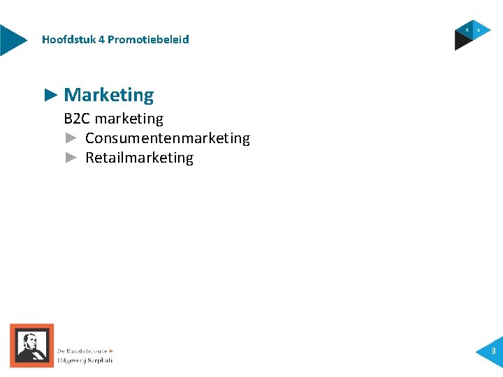 Hoofdstuk 4 Promotiebeleid ► Marketing B 2 C marketing ► Consumentenmarketing ► Retailmarketing 3