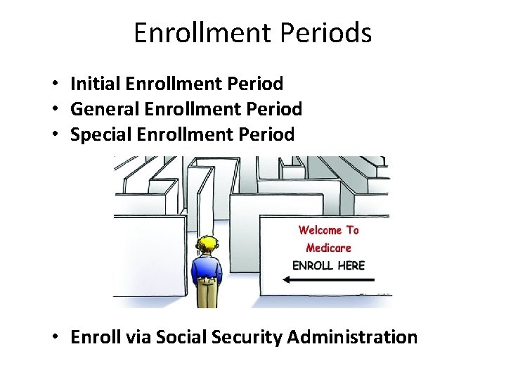 Enrollment Periods • Initial Enrollment Period • General Enrollment Period • Special Enrollment Period