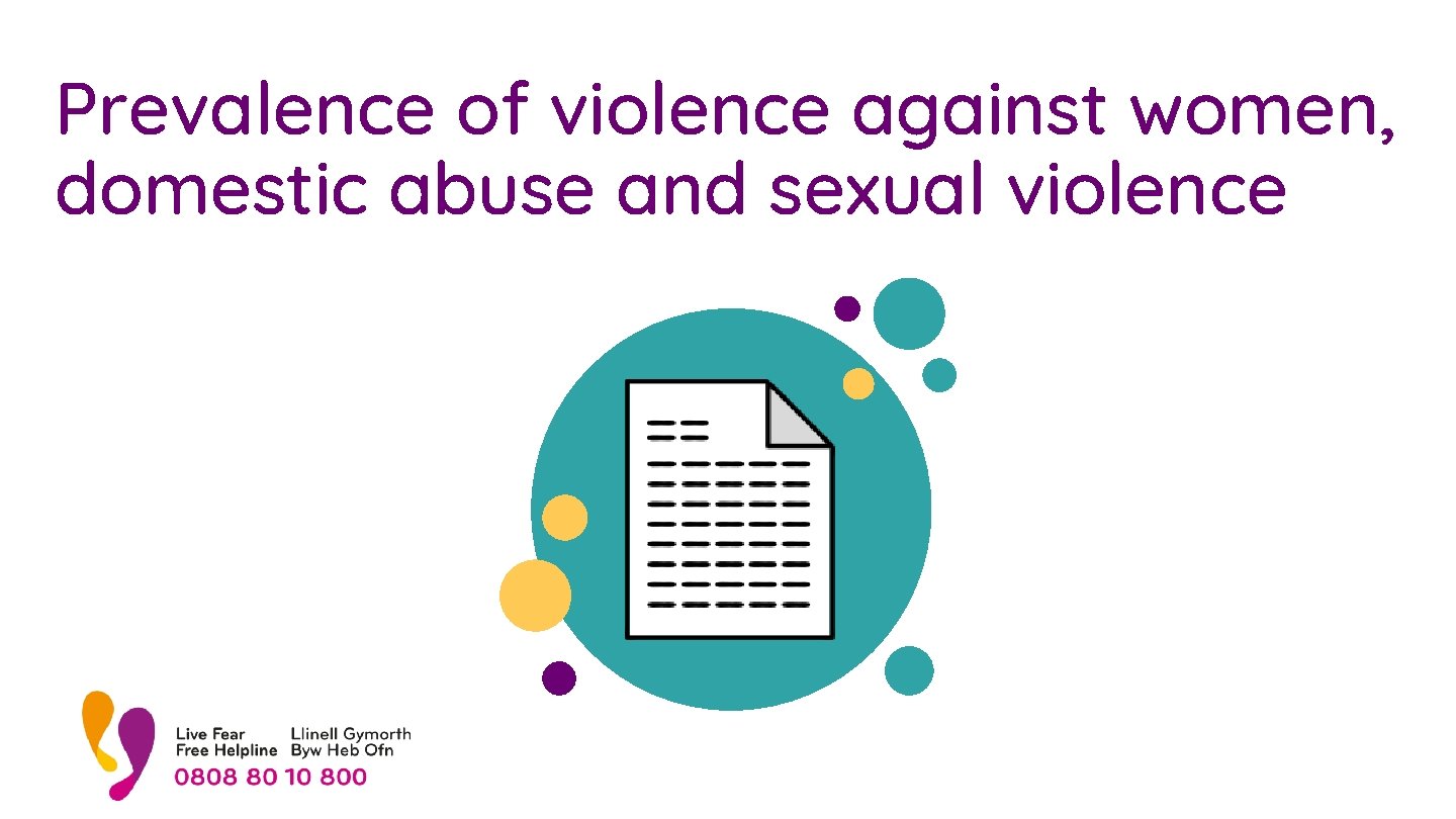 Prevalence of violence against women, domestic abuse and sexual violence 