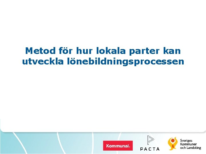 Metod för hur lokala parter kan utveckla lönebildningsprocessen 