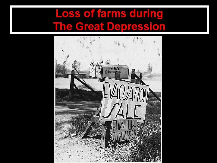 Loss of farms during The Great Depression 