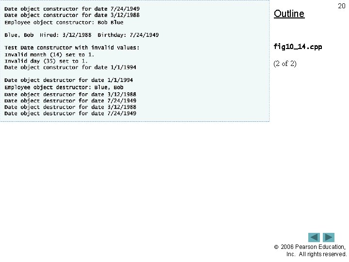 Outline 20 fig 10_14. cpp (2 of 2) 2006 Pearson Education, Inc. All rights