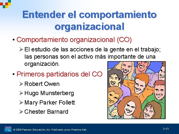 Entender el comportamiento organizacional • Comportamiento organizacional (CO) Ø El estudio de las acciones