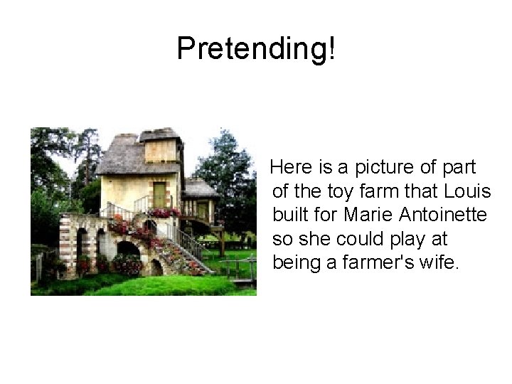 Pretending! Here is a picture of part of the toy farm that Louis built